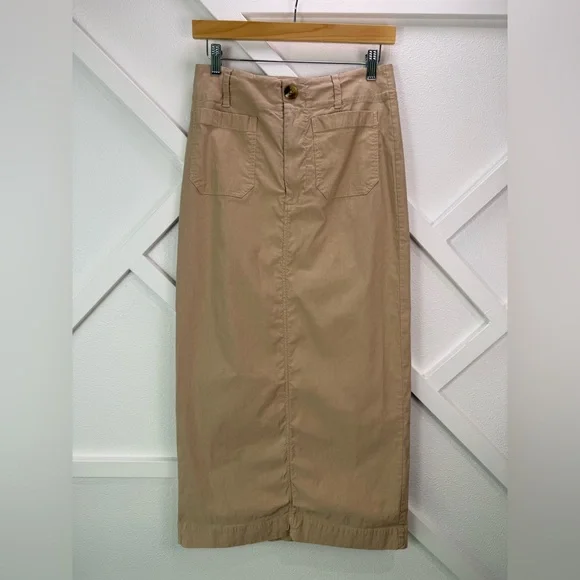 Anthropologie Maeve The Colette Maxi Skirt  Tan Size Small - Picture 2 of 12
